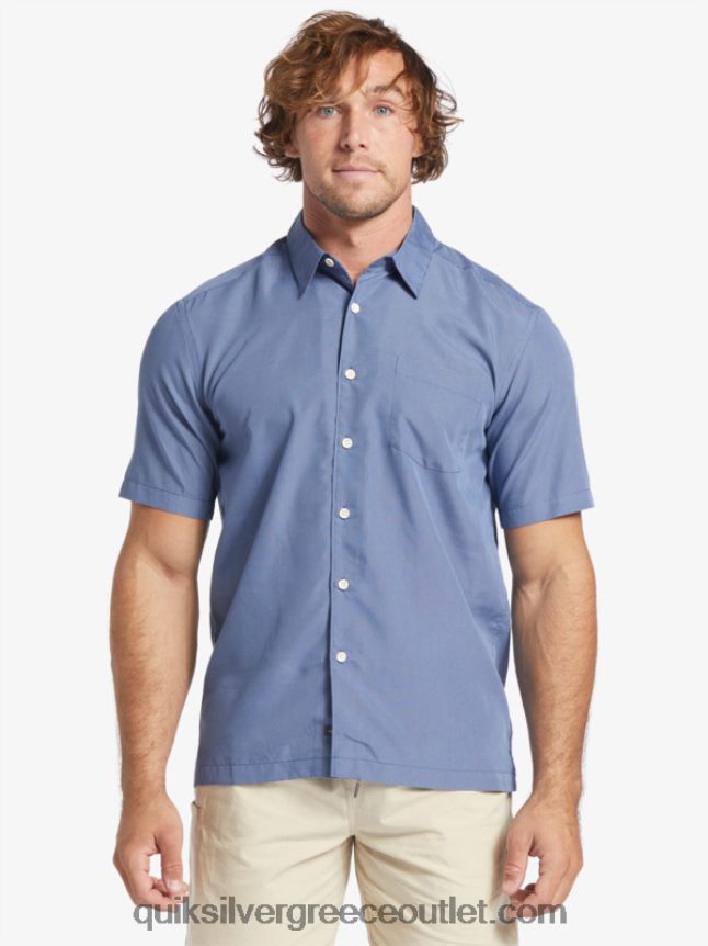 κοντομάνικο πουκάμισο waterman kings cliff Quiksilver άνδρες 66LP84282 γκρεμό μπλε βασιλιάδων
