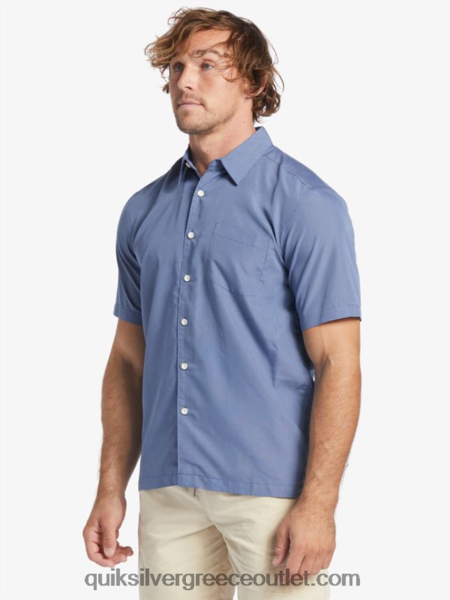 κοντομάνικο πουκάμισο waterman kings cliff Quiksilver άνδρες 66LP84282 γκρεμό μπλε βασιλιάδων
