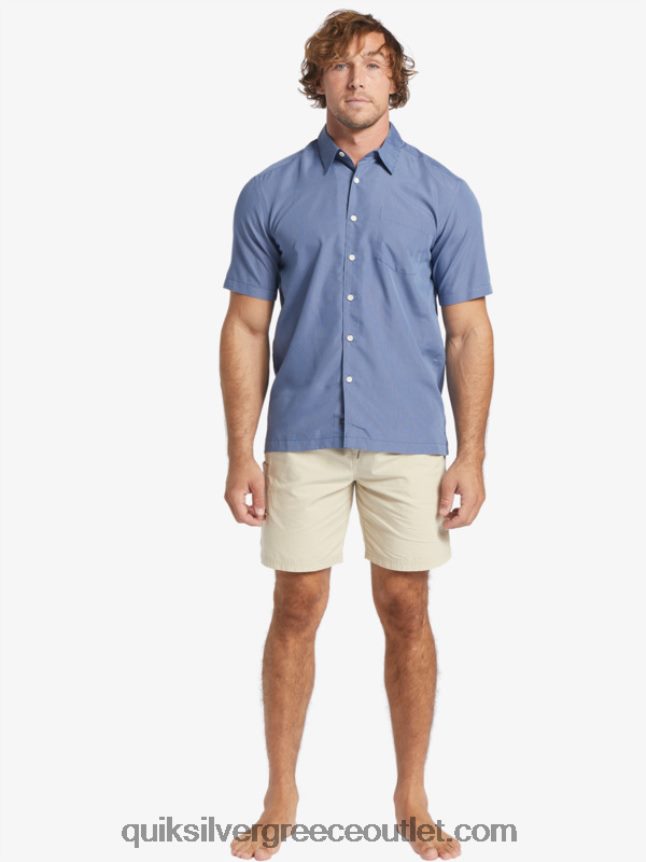 κοντομάνικο πουκάμισο waterman kings cliff Quiksilver άνδρες 66LP84282 γκρεμό μπλε βασιλιάδων