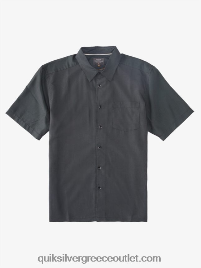 κοντομάνικο πουκάμισο waterman kings cliff Quiksilver άνδρες 66LP84283 μαύρος βράχος βασιλιάδων