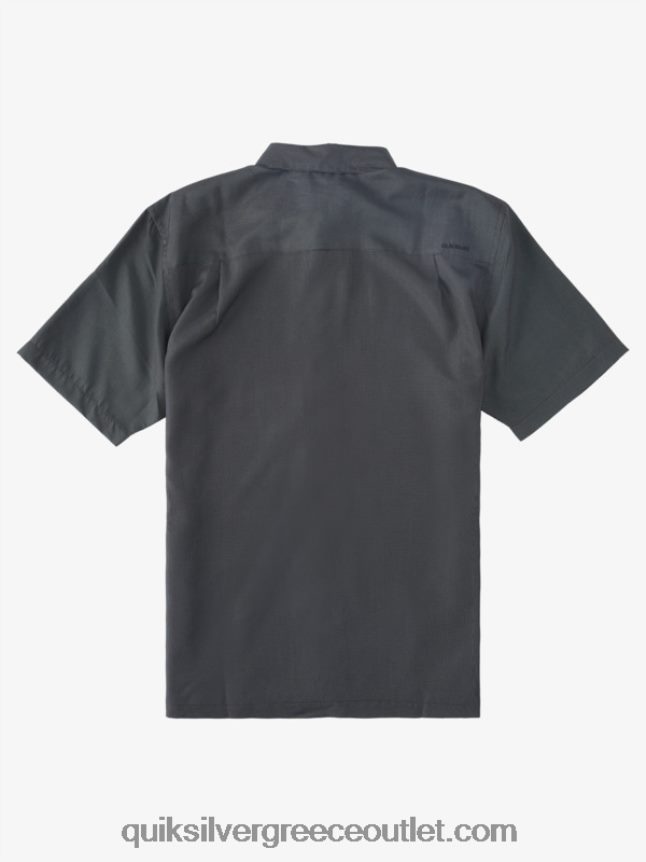κοντομάνικο πουκάμισο waterman kings cliff Quiksilver άνδρες 66LP84283 μαύρος βράχος βασιλιάδων
