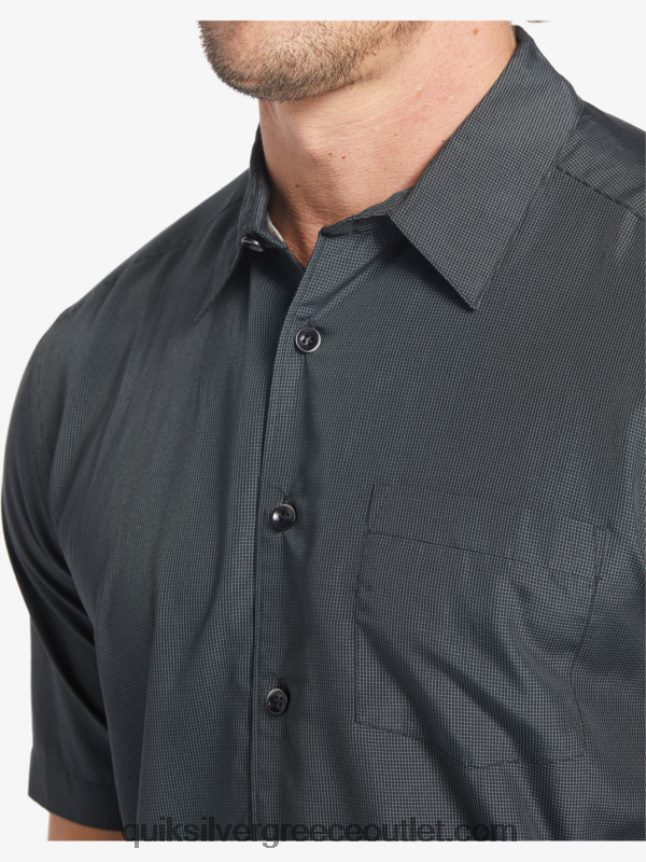 κοντομάνικο πουκάμισο waterman kings cliff Quiksilver άνδρες 66LP84283 μαύρος βράχος βασιλιάδων