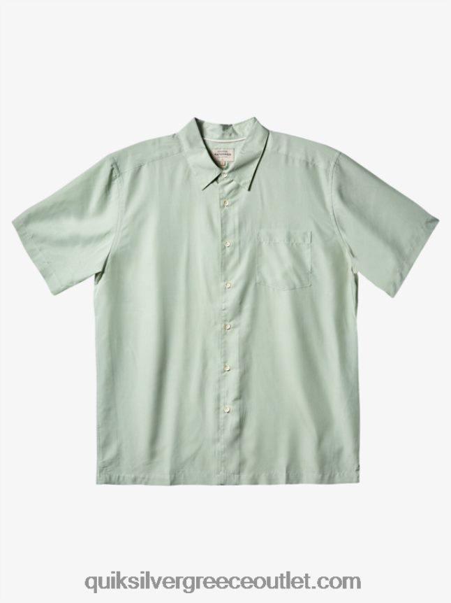 κοντομάνικο πουκάμισο waterman kings cliff Quiksilver άνδρες 66LP84286 λεπτό πράσινο kingscliff