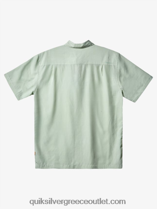 κοντομάνικο πουκάμισο waterman kings cliff Quiksilver άνδρες 66LP84286 λεπτό πράσινο kingscliff