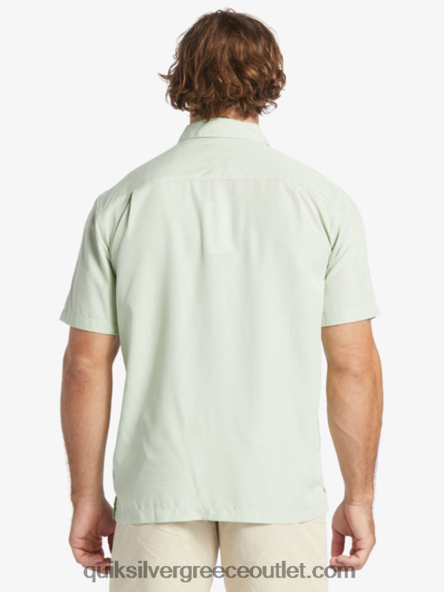 κοντομάνικο πουκάμισο waterman kings cliff Quiksilver άνδρες 66LP84286 λεπτό πράσινο kingscliff