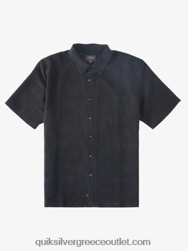 κοντομάνικο πουκάμισο waterman manele bay Quiksilver άνδρες 66LP84798 μαύρος