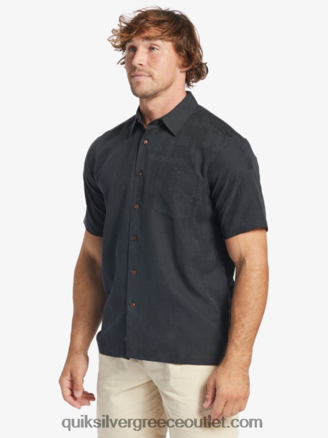 κοντομάνικο πουκάμισο waterman manele bay Quiksilver άνδρες 66LP84798 μαύρος