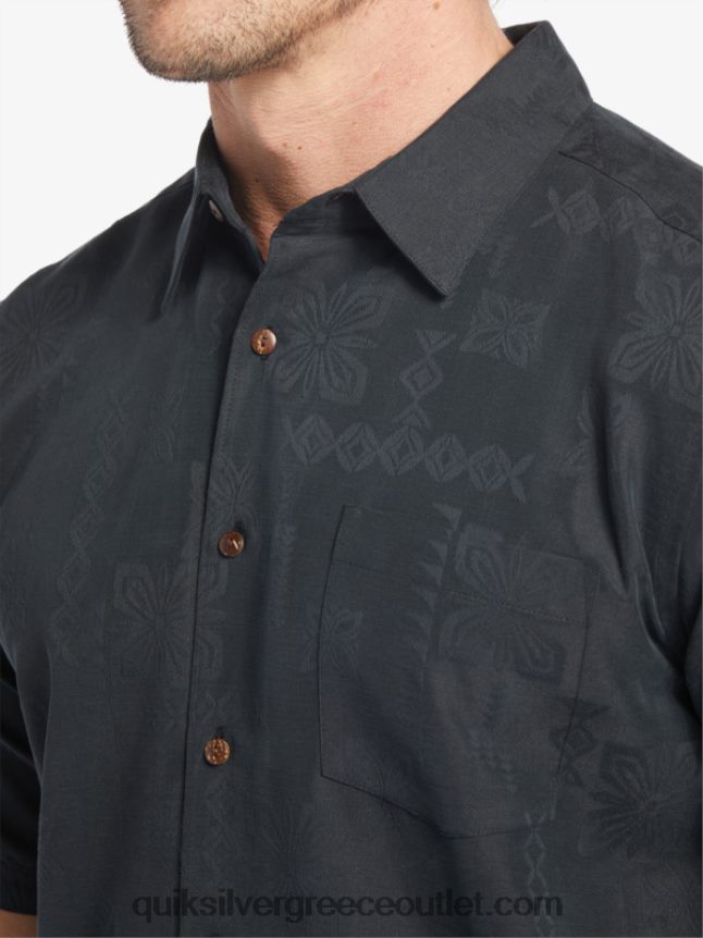 κοντομάνικο πουκάμισο waterman manele bay Quiksilver άνδρες 66LP84798 μαύρος