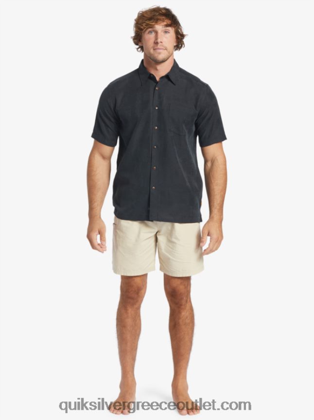 κοντομάνικο πουκάμισο waterman manele bay Quiksilver άνδρες 66LP84798 μαύρος