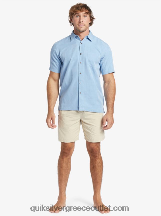 κοντομάνικο πουκάμισο waterman manele bay Quiksilver άνδρες 66LP84800 σούρουπο μπλε