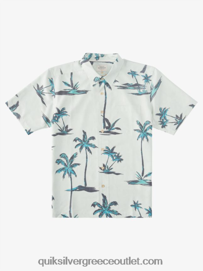 waterman sea breezer κοντομάνικο πουκάμισο Χαβάης Quiksilver άνδρες 66LP841500 διακριτικό πράσινο θαλασσινό αεράκι