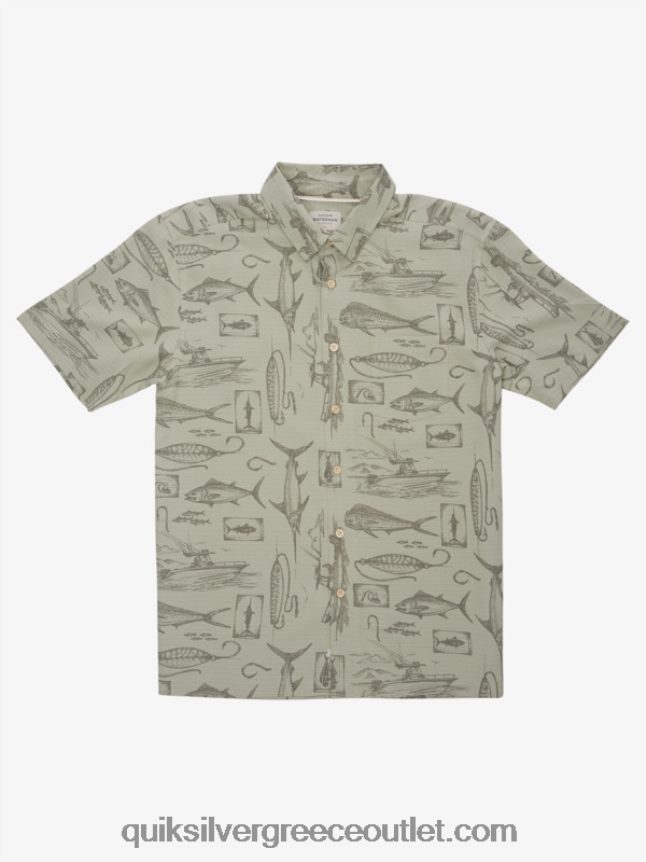 κοντομάνικο πουκάμισο waterman slack line Quiksilver άνδρες 66LP841217 τσαγιού χαλαρή γραμμή