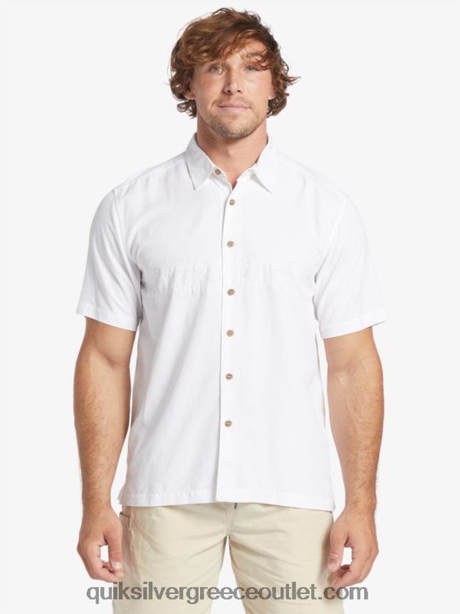 waterman tahiti palms premium αντιρυτιδικό πουκάμισο Quiksilver άνδρες 66LP84867 άσπρο