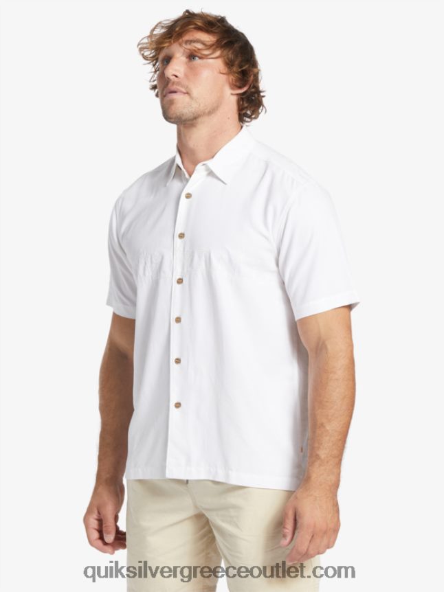 waterman tahiti palms premium αντιρυτιδικό πουκάμισο Quiksilver άνδρες 66LP84867 άσπρο