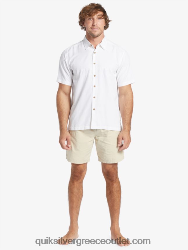 waterman tahiti palms premium αντιρυτιδικό πουκάμισο Quiksilver άνδρες 66LP84867 άσπρο