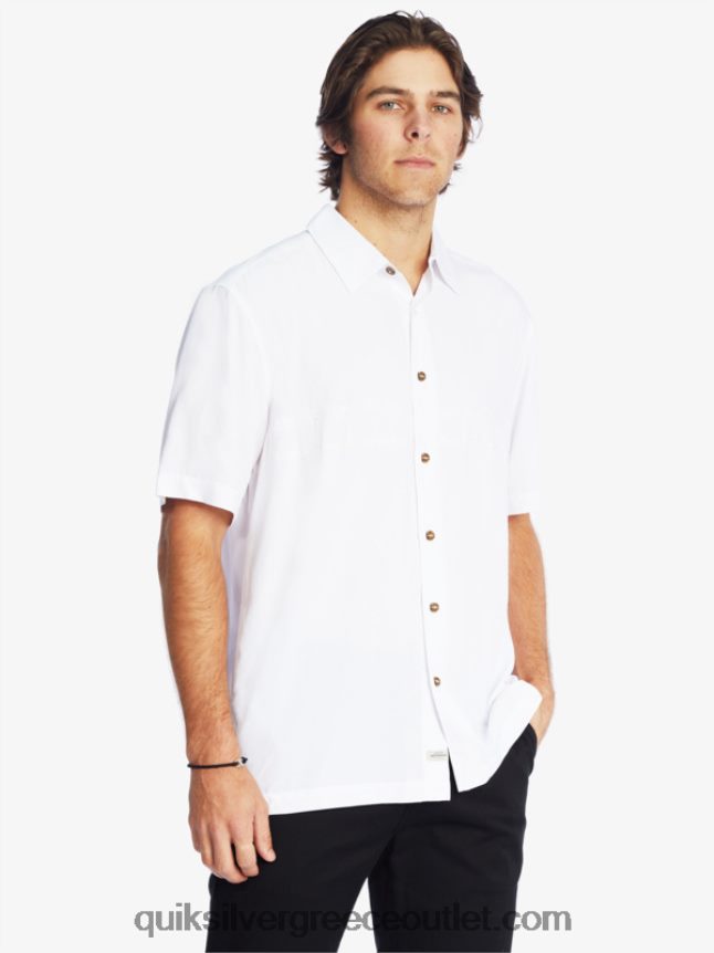 waterman tahiti palms premium αντιρυτιδικό πουκάμισο Quiksilver άνδρες 66LP84867 άσπρο