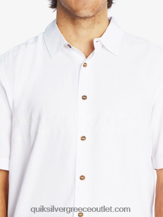 waterman tahiti palms premium αντιρυτιδικό πουκάμισο Quiksilver άνδρες 66LP84867 άσπρο