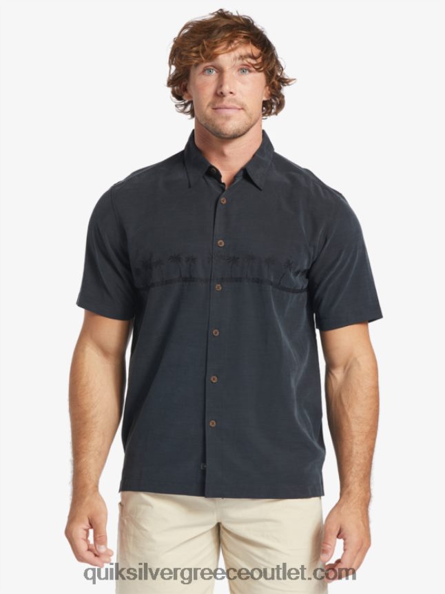 waterman tahiti palms premium αντιρυτιδικό πουκάμισο Quiksilver άνδρες 66LP84868 μαύρος