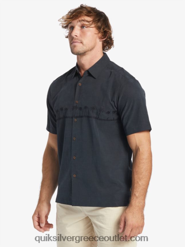 waterman tahiti palms premium αντιρυτιδικό πουκάμισο Quiksilver άνδρες 66LP84868 μαύρος