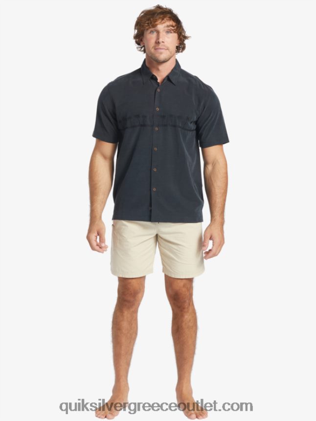 waterman tahiti palms premium αντιρυτιδικό πουκάμισο Quiksilver άνδρες 66LP84868 μαύρος
