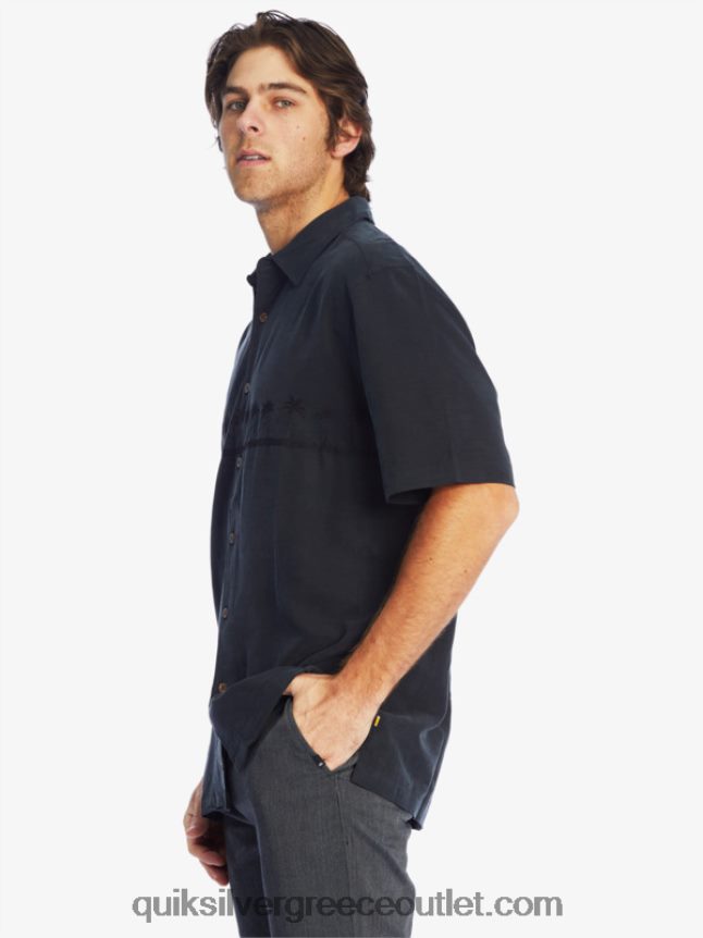 waterman tahiti palms premium αντιρυτιδικό πουκάμισο Quiksilver άνδρες 66LP84868 μαύρος
