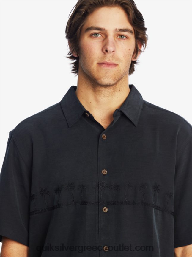 waterman tahiti palms premium αντιρυτιδικό πουκάμισο Quiksilver άνδρες 66LP84868 μαύρος
