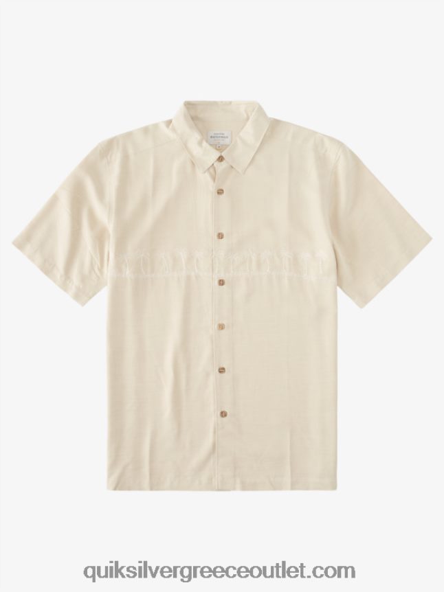 waterman tahiti palms premium αντιρυτιδικό πουκάμισο Quiksilver άνδρες 66LP84869 καστανό ρύζι