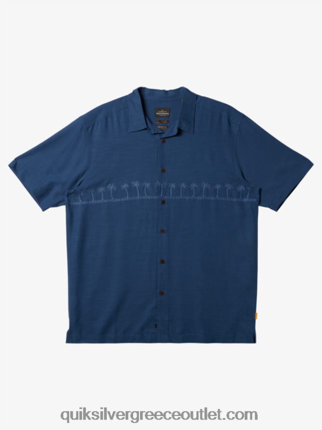 waterman tahiti palms premium αντιρυτιδικό πουκάμισο Quiksilver άνδρες 66LP84872 σημαία μπλε