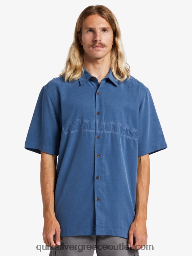 waterman tahiti palms premium αντιρυτιδικό πουκάμισο Quiksilver άνδρες 66LP84872 σημαία μπλε