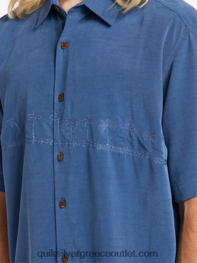 waterman tahiti palms premium αντιρυτιδικό πουκάμισο Quiksilver άνδρες 66LP84872 σημαία μπλε