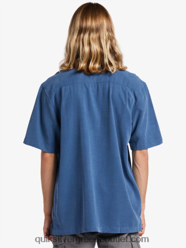 waterman tahiti palms premium αντιρυτιδικό πουκάμισο Quiksilver άνδρες 66LP84872 σημαία μπλε