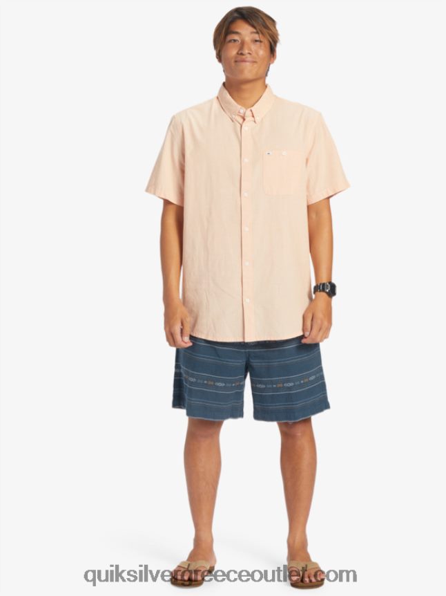 κοντομάνικο πουκάμισο winfall Quiksilver άνδρες 66LP84378 μαύρισμα χαλκού