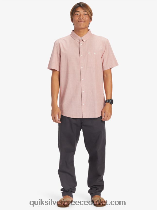 κοντομάνικο πουκάμισο winfall Quiksilver άνδρες 66LP84379 κόκκινη ώχρα