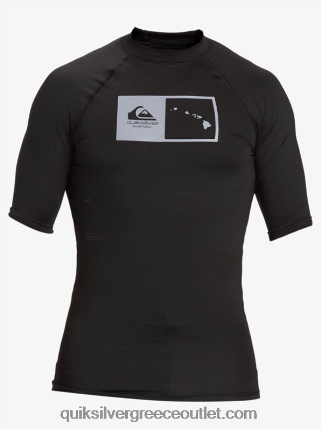 Μπλουζάκι σερφ με κοντό μανίκι 50 διπλά κάτω Quiksilver άνδρες 66LP841170 μαύρος