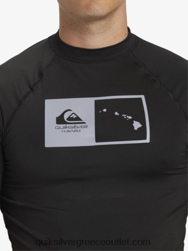 Μπλουζάκι σερφ με κοντό μανίκι 50 διπλά κάτω Quiksilver άνδρες 66LP841170 μαύρος