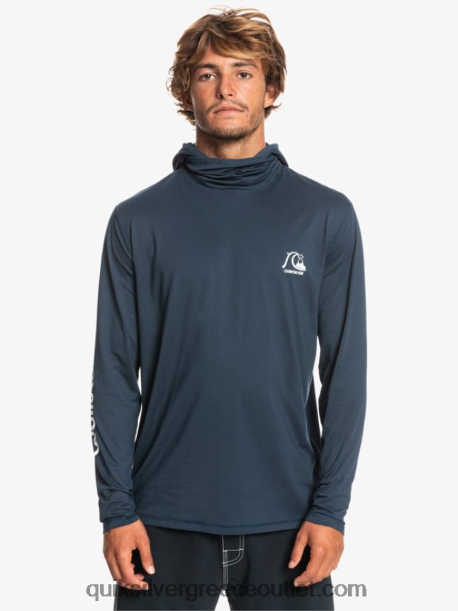 Heritage upf 50 μακρύ μανίκι σερφ μπλουζάκι Quiksilver άνδρες 66LP84417 μεσάνυχτα ναυτικό ρείκι