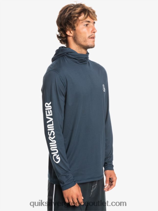 Heritage upf 50 μακρύ μανίκι σερφ μπλουζάκι Quiksilver άνδρες 66LP84417 μεσάνυχτα ναυτικό ρείκι