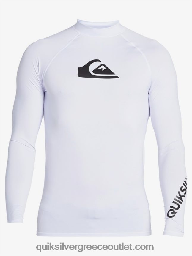 all time long sleeve upf 50 rashguard Quiksilver άνδρες 66LP841429 άσπρο