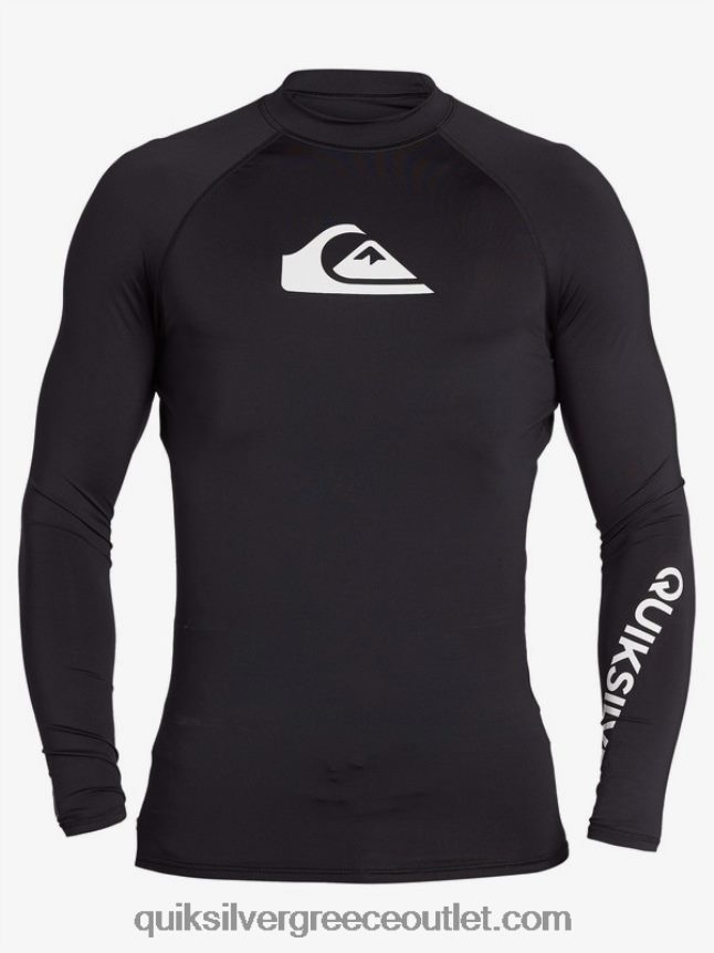 all time long sleeve upf 50 rashguard Quiksilver άνδρες 66LP841430 μαύρος