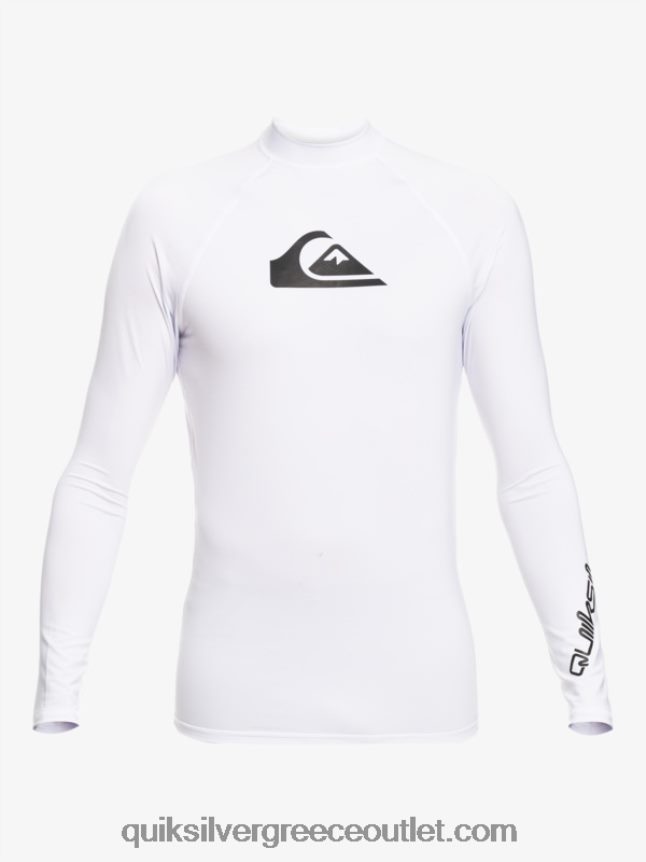 all time long sleeve upf 50 rashguard Quiksilver άνδρες 66LP84818 άσπρο