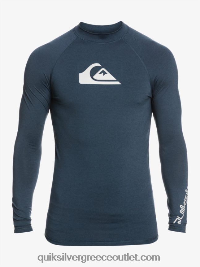 all time long sleeve upf 50 rashguard Quiksilver άνδρες 66LP84820 ναυτικό σακάκι ρείκι
