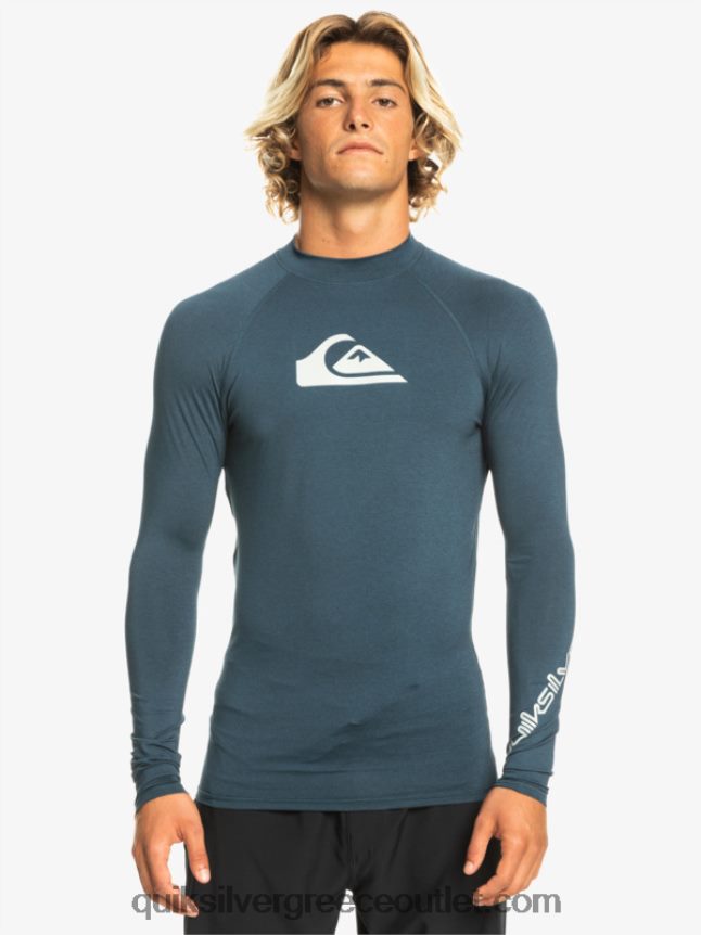 all time long sleeve upf 50 rashguard Quiksilver άνδρες 66LP84820 ναυτικό σακάκι ρείκι