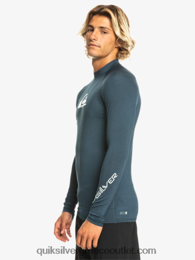 all time long sleeve upf 50 rashguard Quiksilver άνδρες 66LP84820 ναυτικό σακάκι ρείκι