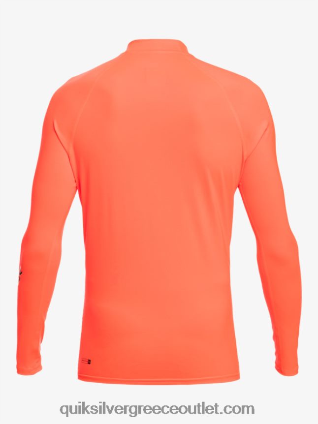 all time long sleeve upf 50 rashguard Quiksilver άνδρες 66LP84821 φλογερό κοράλλι