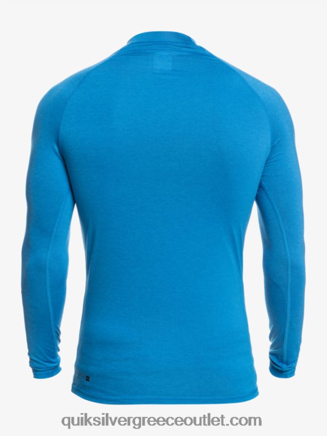 all time long sleeve upf 50 rashguard Quiksilver άνδρες 66LP84822 αναπνευστήρας μπλε ερείκη