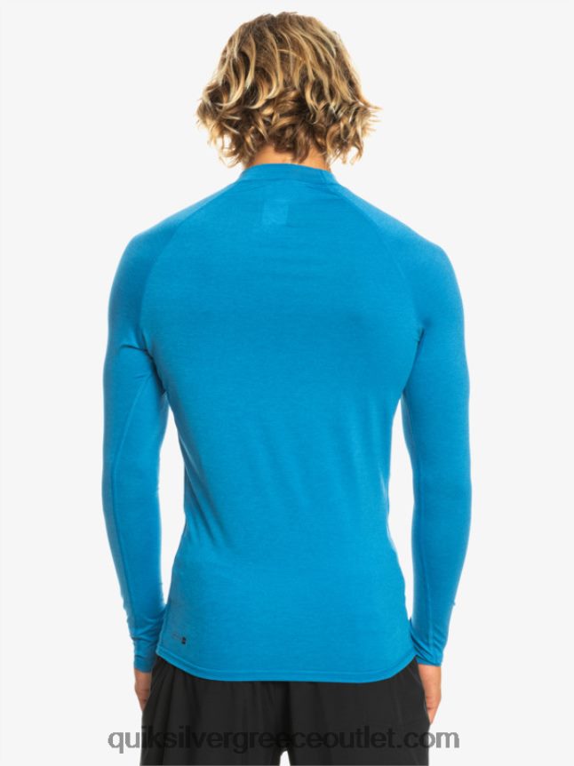 all time long sleeve upf 50 rashguard Quiksilver άνδρες 66LP84822 αναπνευστήρας μπλε ερείκη