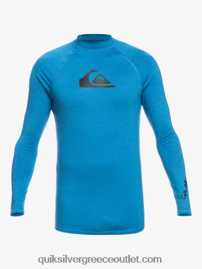 all time long sleeve upf 50 rashguard Quiksilver άνδρες 66LP84823 βαλάρτα μπλε ρείκι