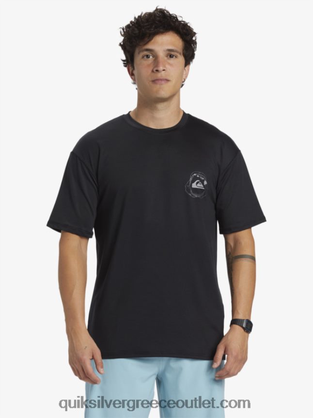 Χαβάη big bite upf 50 κοντομάνικο μπλουζάκι σερφ Quiksilver άνδρες 66LP84883 μαύρος