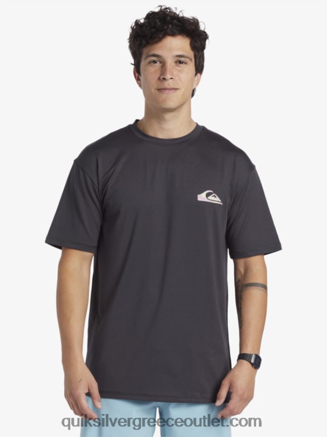 mix session upf 50 κοντομάνικο μπλουζάκι σερφ Quiksilver άνδρες 66LP84316 ασφαλτικό σκυρόδερμα