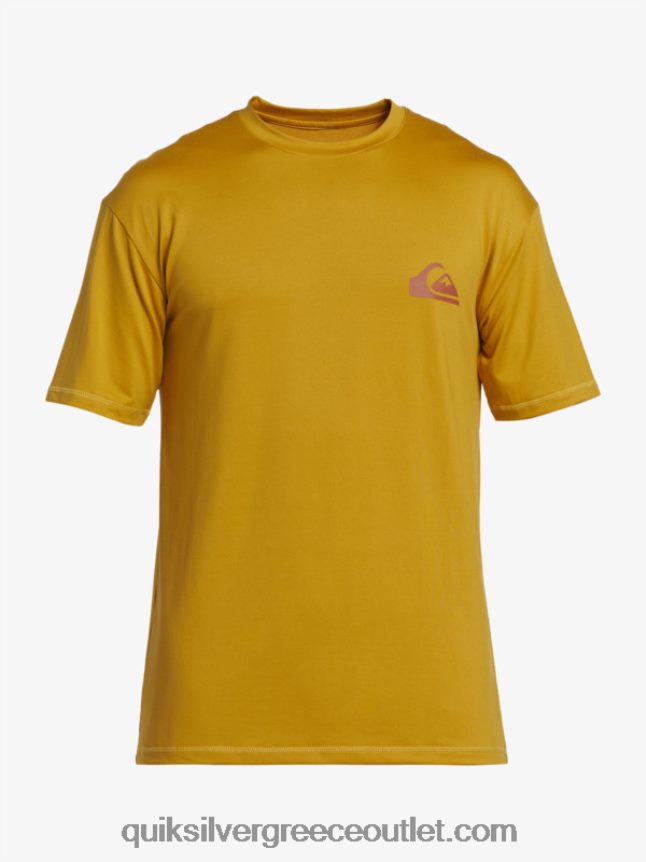 mix session upf 50 κοντομάνικο μπλουζάκι σερφ Quiksilver άνδρες 66LP84317 σιτάρι